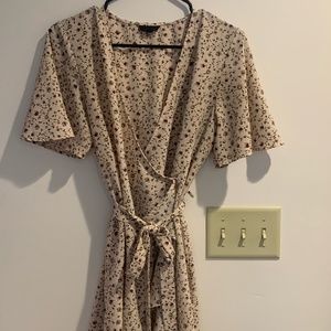 Topshop Flutter Sleeve Wrap Dress